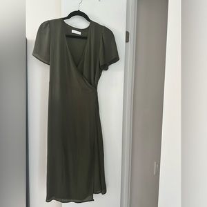 Excellent condition oak and fort olive green wrap dress size small